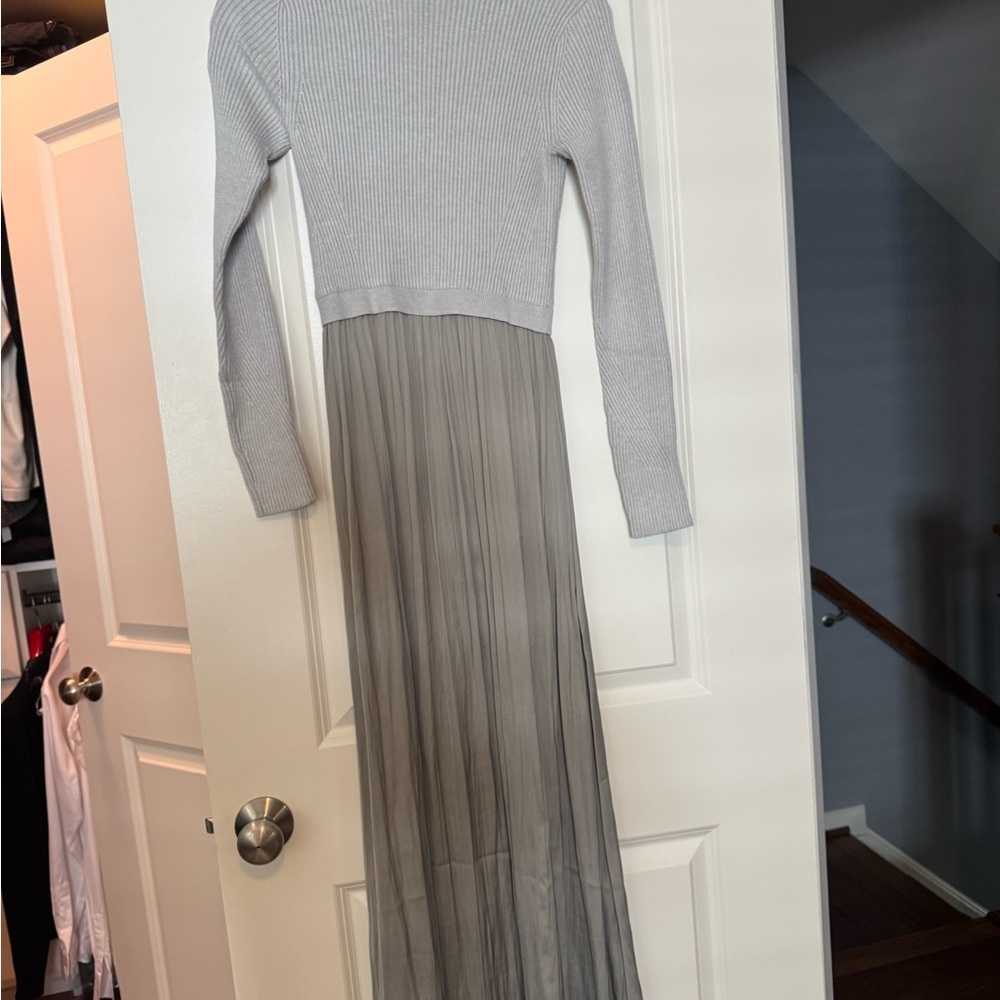 Anthropologie Twofer Ribbed Knit and Sheer Maxi Dress